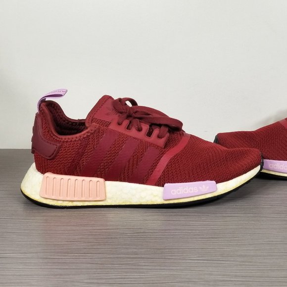 adidas NMD R1 Collegiate Burgundy Clear Orange, B37646, Womens Various Sizes - Picture 7 of 9